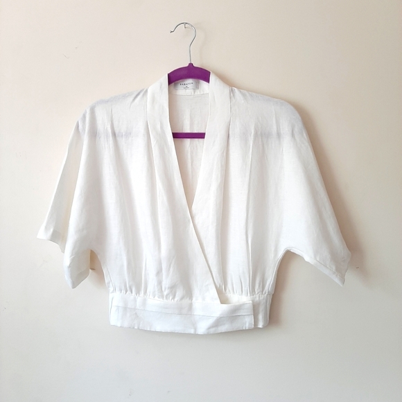Aritzia Babaton 100% Linen Crop Top - Picture 1 of 8